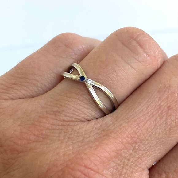 Story Jewellry Sterling Silver 925 Best Friends Girl Gang CZ Infinity Ring Sz 7 - Picture 3 of 16